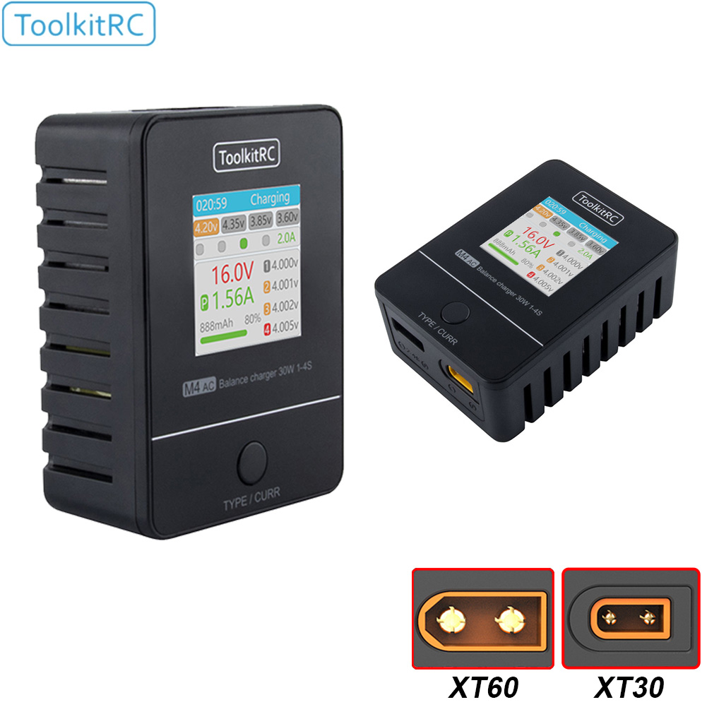 Drone Racing Charger - ToolkitRC-cargador de CA compacto M4AC 30W
