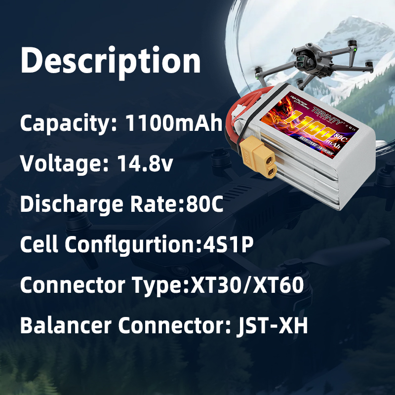 Batería Lipo TERANTY 4S 1100mA - Drone Racing Battery reseña y precio